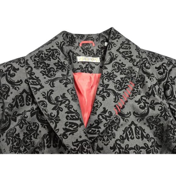Joe Browns Black Brocade Jacket Coat Red lining NWOT Plus Sz 28 NWOT - Picture 5 of 7